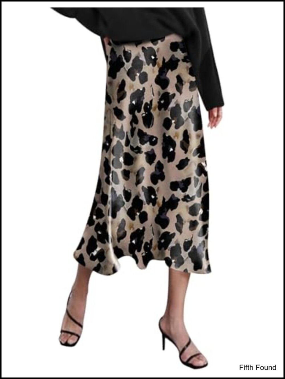 High Waist Satin Midi Skirt Floral Fishtail Elegant